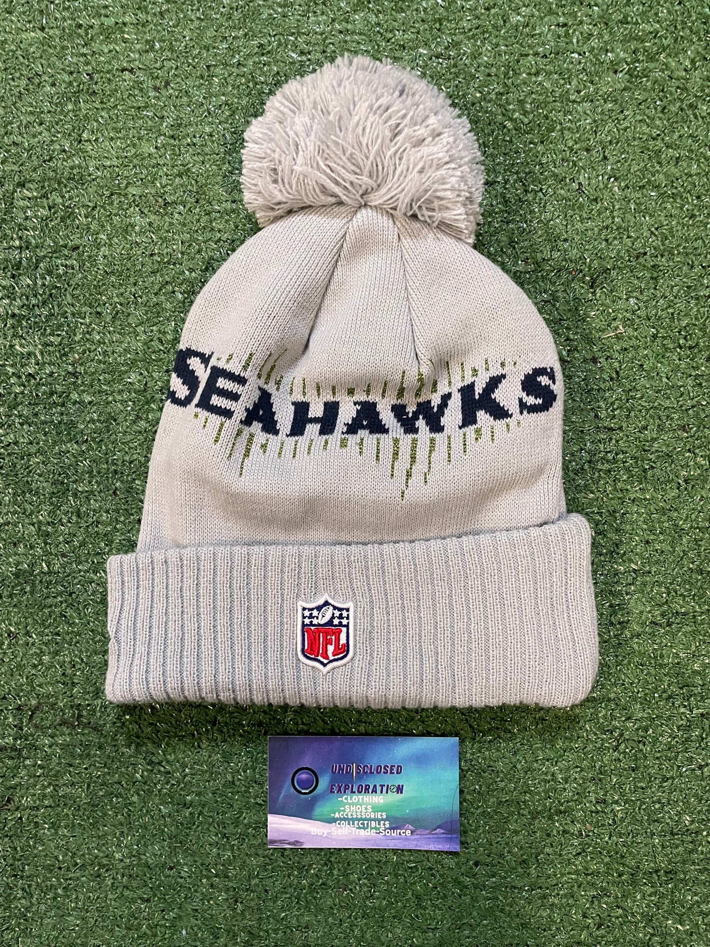 Seattle Seahawks silver rivalries Pom knit beanie