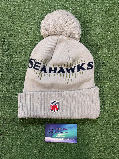 Seattle Seahawks silver rivalries Pom knit beanie