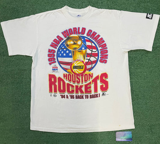 Vintage 1990s  Houston Rockets NBA world champions back to back tee