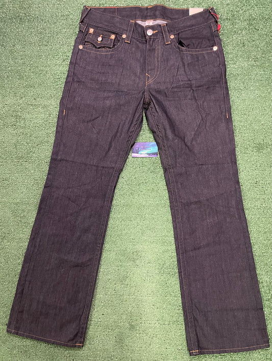 True Religion dark wash  gold stitch jeans