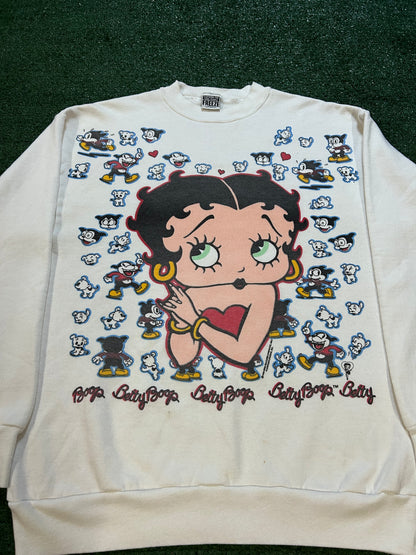 Vintage 1990s Betty boop and Felix the cat double sided crewneck