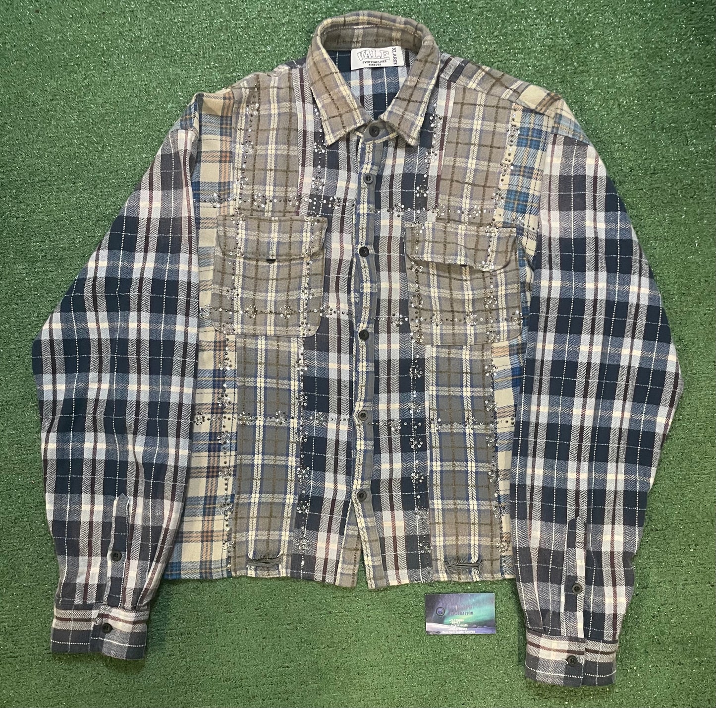 Vale blue crystal flannel