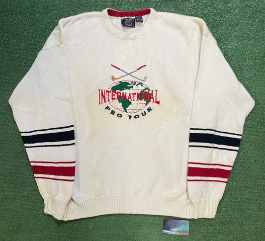 Vintage 1990s International Pro Tour golf embroidered crewneck