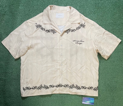 Somewhere, always embroidered button up
