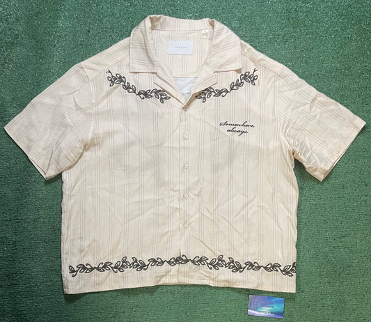 Somewhere, always embroidered button up
