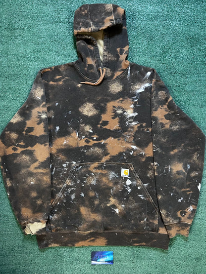 Carhartt paint splatter brown hoodie