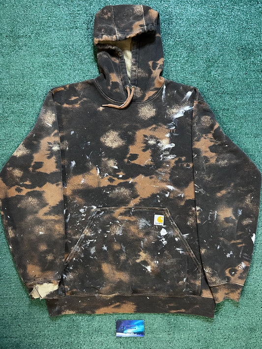 Carhartt paint splatter brown hoodie