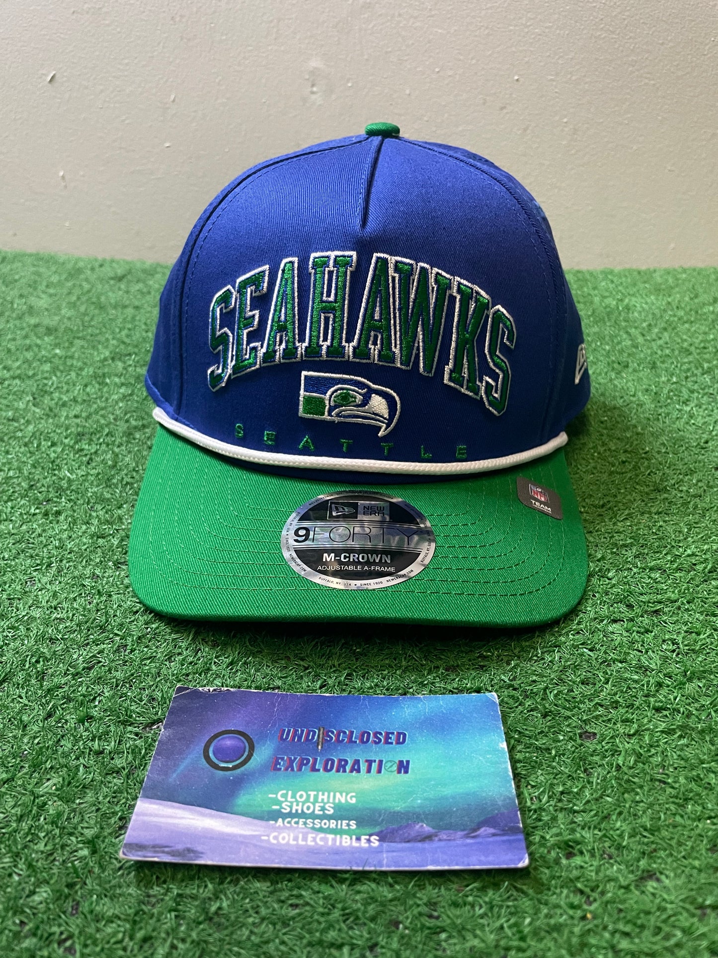 Seattle Seahawks throwback arc logo blue and green hat