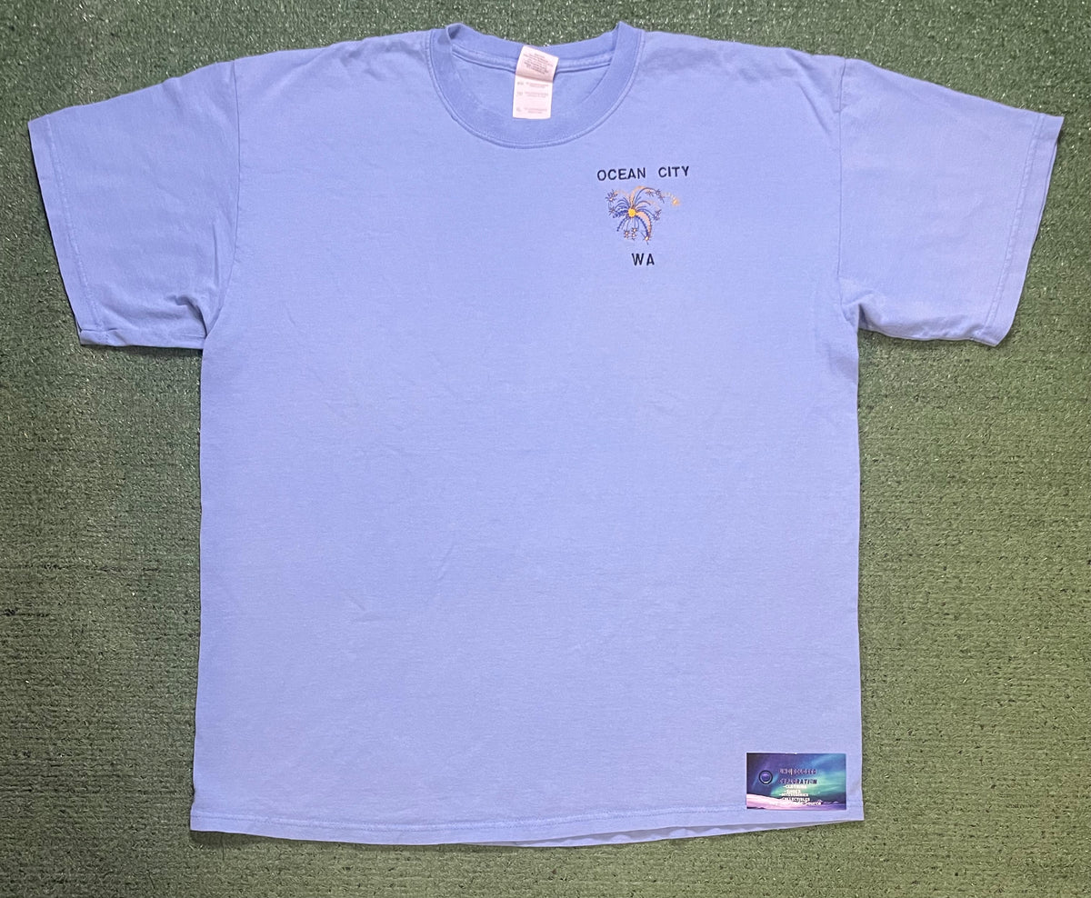 Vintage Ocean City WA blue embroidered tee