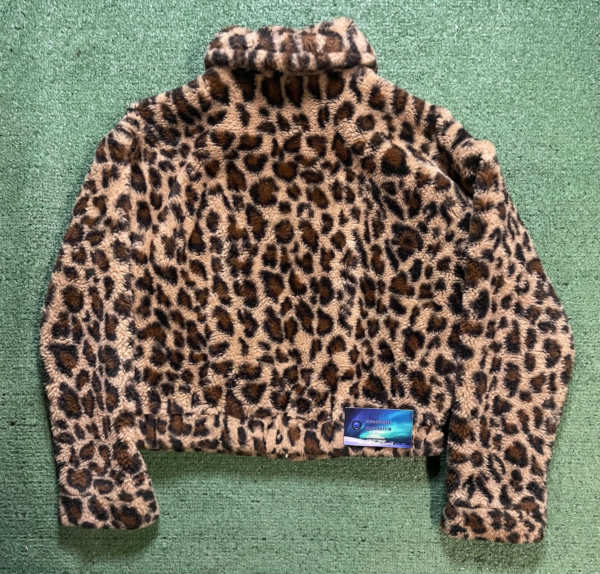 Cheetah fleece zip up jacket