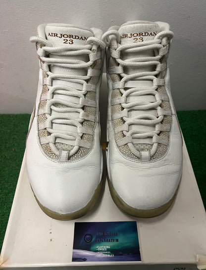 Jordan 10 ovo white size 11men/12.5women