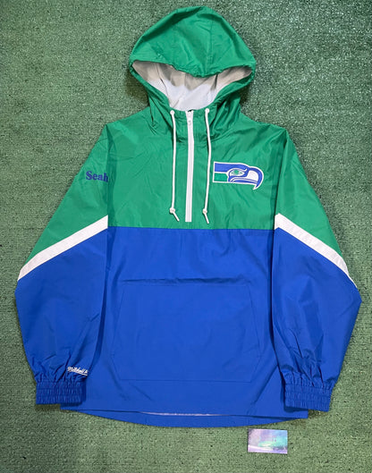 Seattle Seahawks Mitchell & ness  quarter zip windbreaker