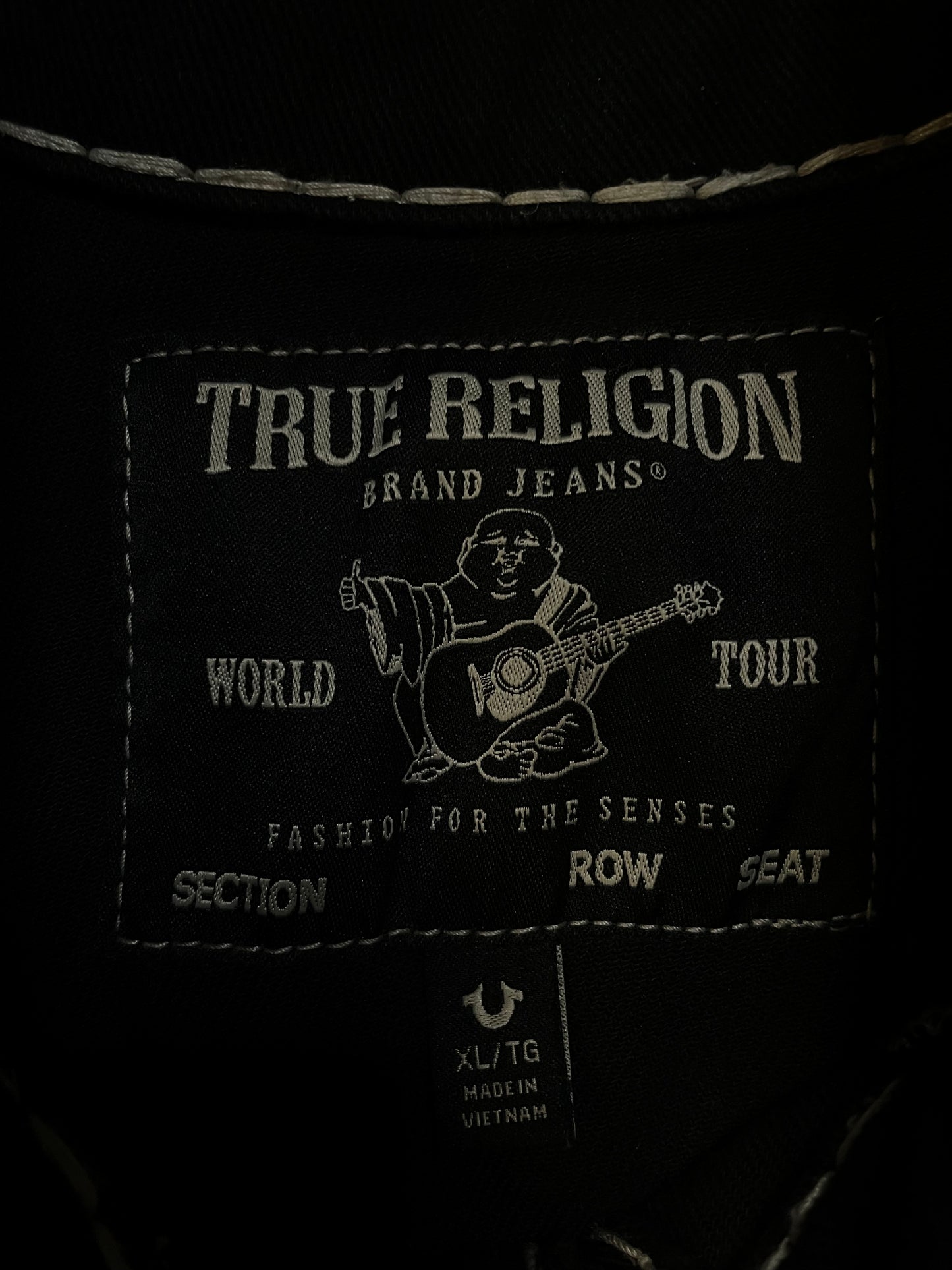 True Religion black & white jean jacket