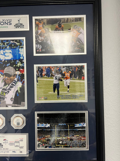 Seattle Seahawks Super Bowl XLVIII 48 2014 limited edition 93 of 500 plaque