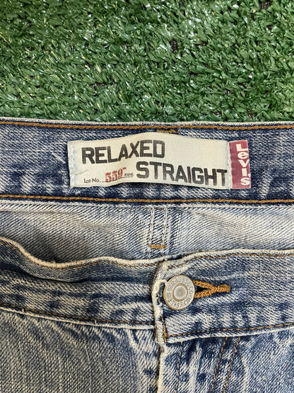 Levi 559 light wash distressed denim jeans