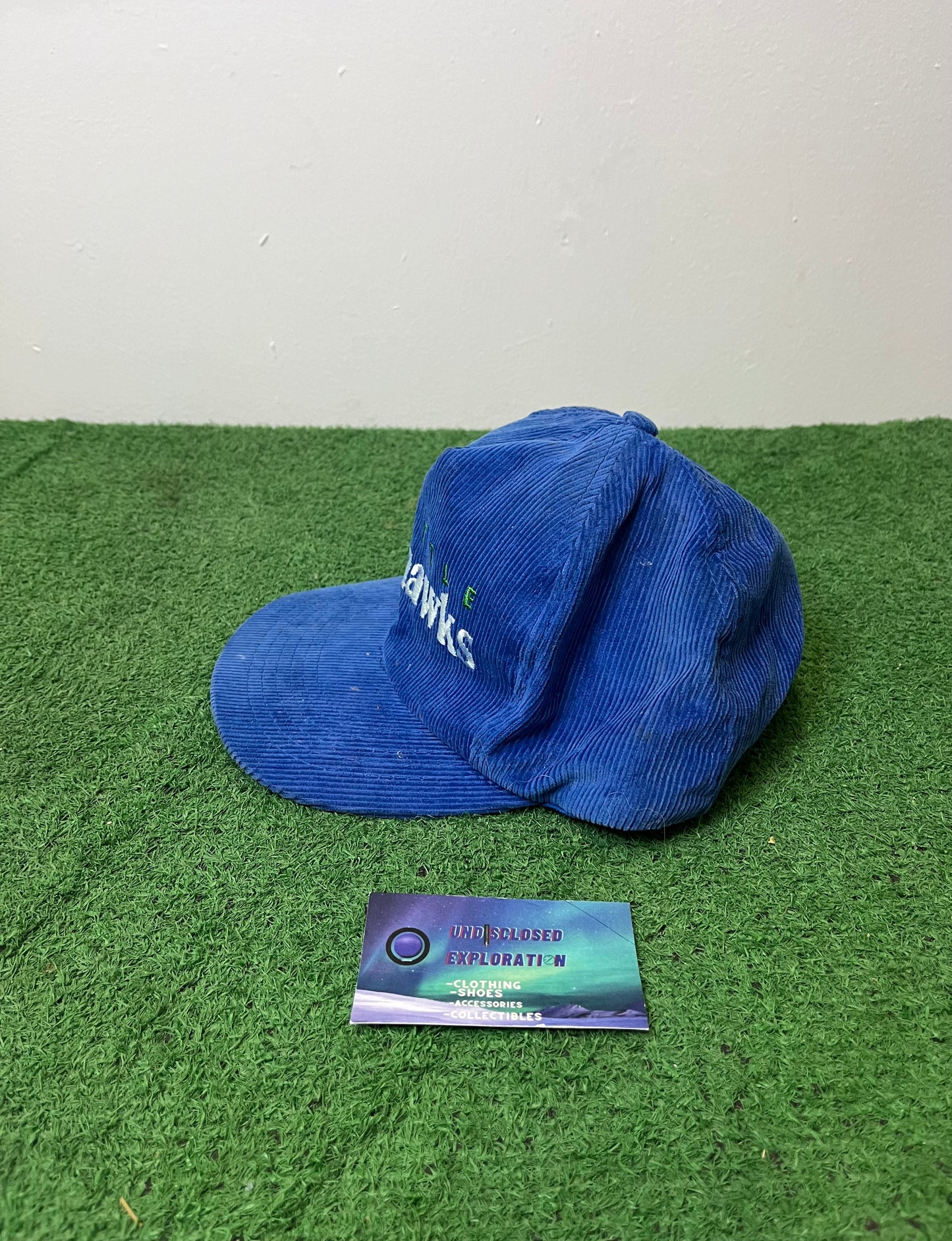 Vintage 1980s Seattle Seahawks Blue corduroy hat