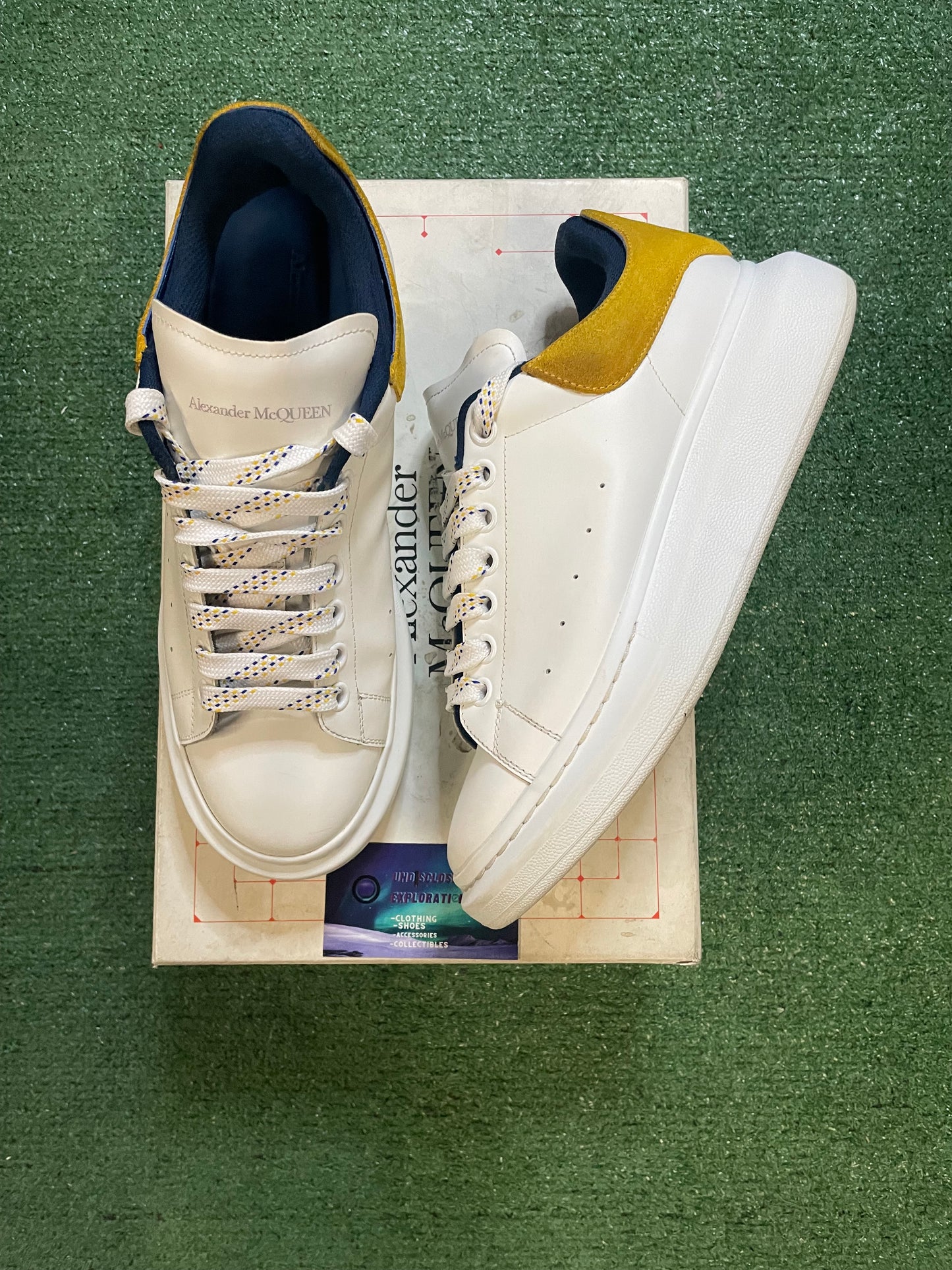 Alexander McQueen white pop yellow navy size 9men/10.5women(EU 42)