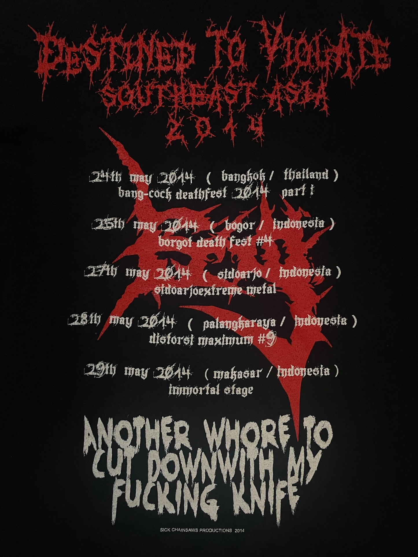 Gorgasm destined to violate Southeast Asia 2014 tee
