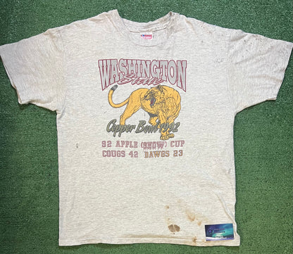 Vintage 1992 WSU Washington state University copper bowl distressed tee