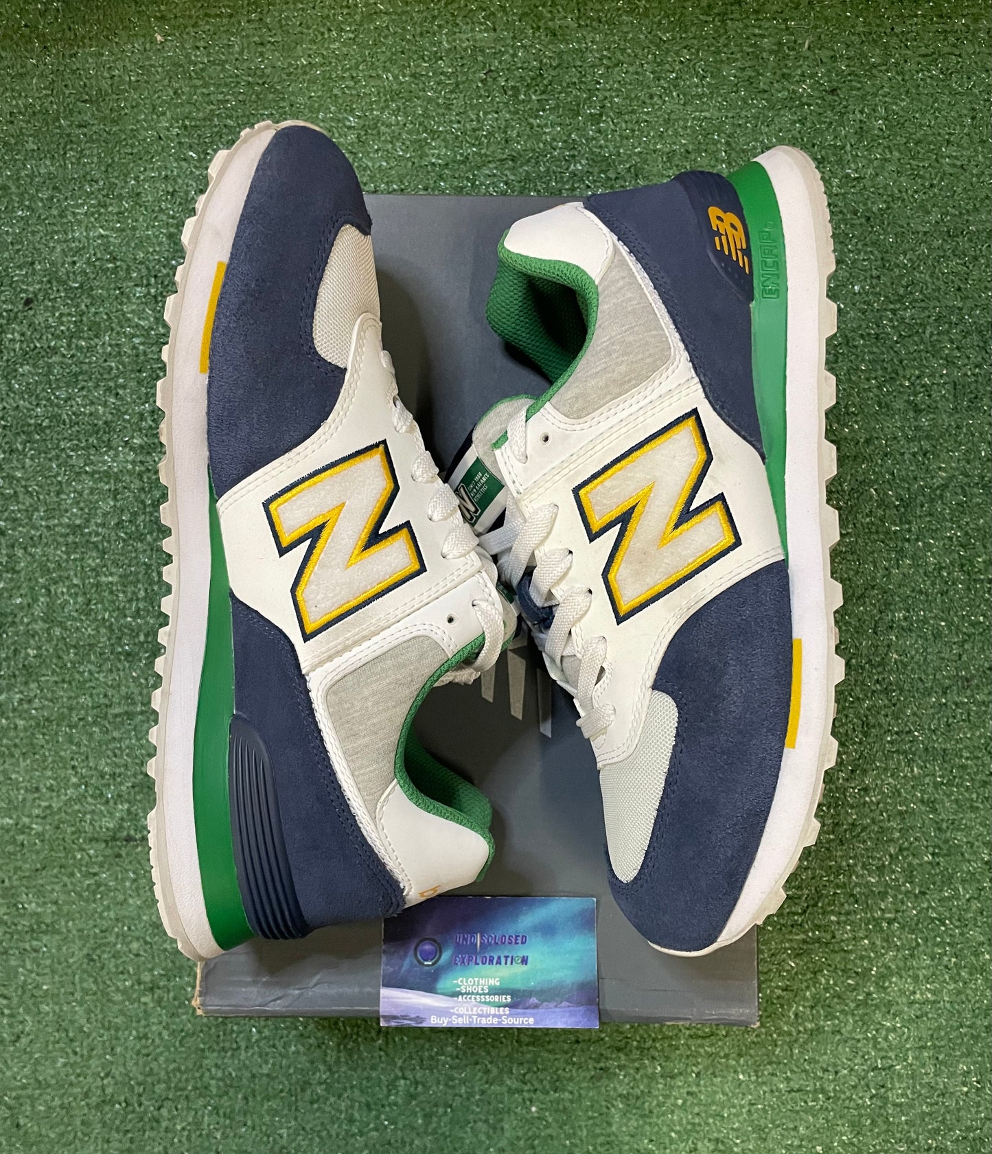 New Balance 574 varsity green indigo size 10men/11.5women