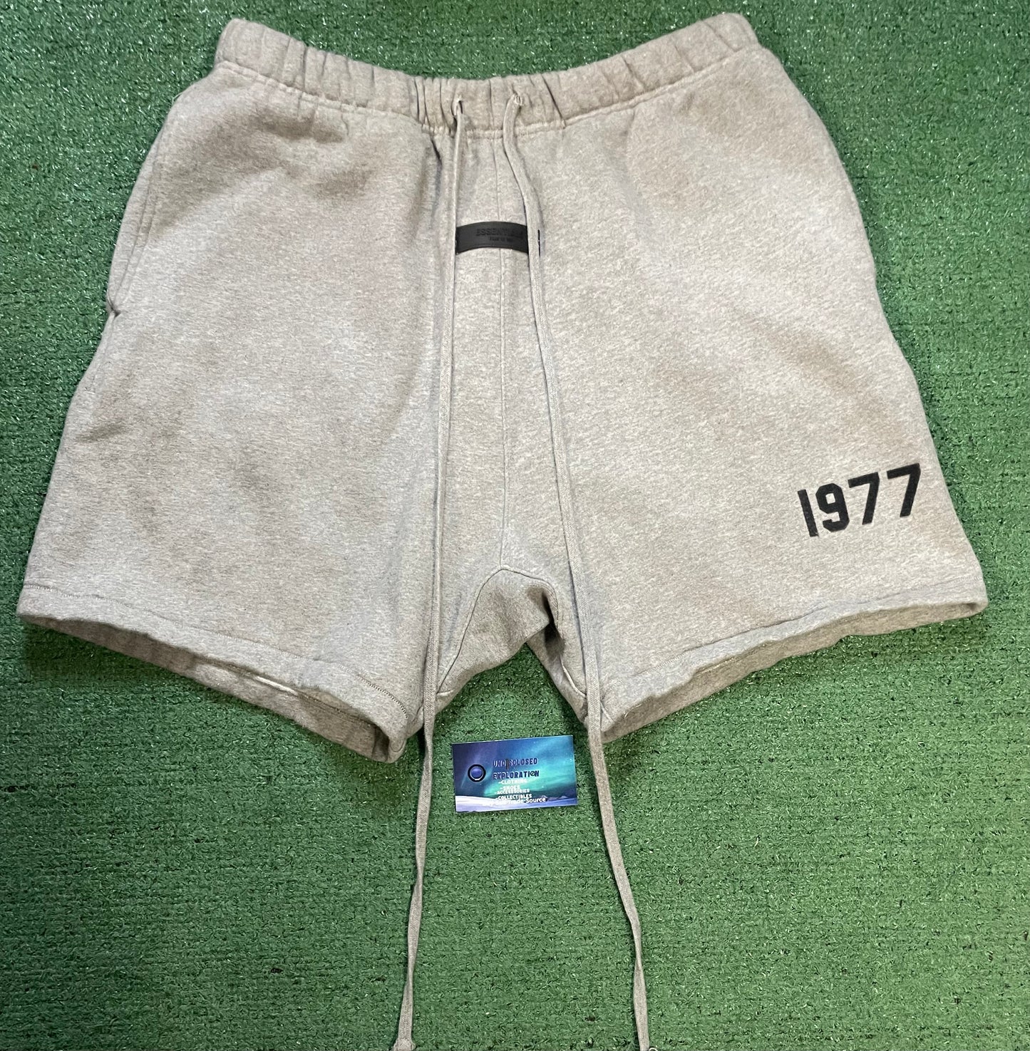 Fear of God Essentials 1977 grey sweatshorts