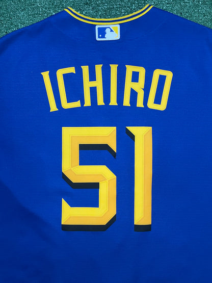 Seattle Mariners Blue & Gold Ichiro #51 baseball Jersey