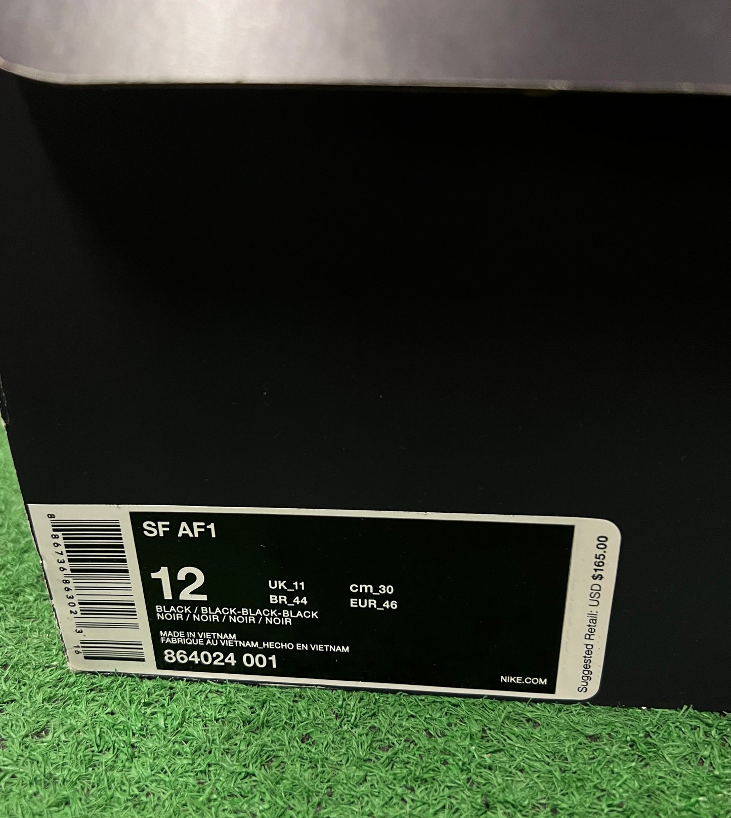 Nike SF Air Force 1 Black gum size 12men/13.5women