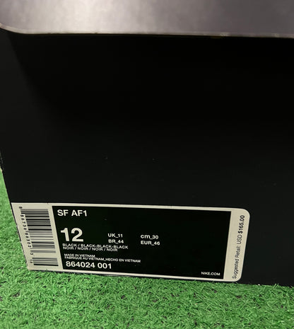 Nike SF Air Force 1 Black gum size 12men/13.5women