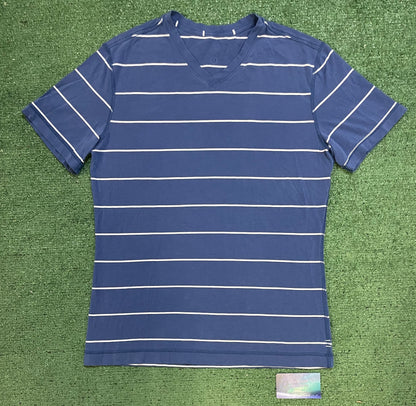 Lululemon striped blue and white tee