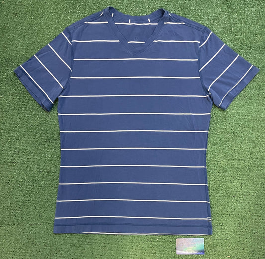 Lululemon striped blue and white tee