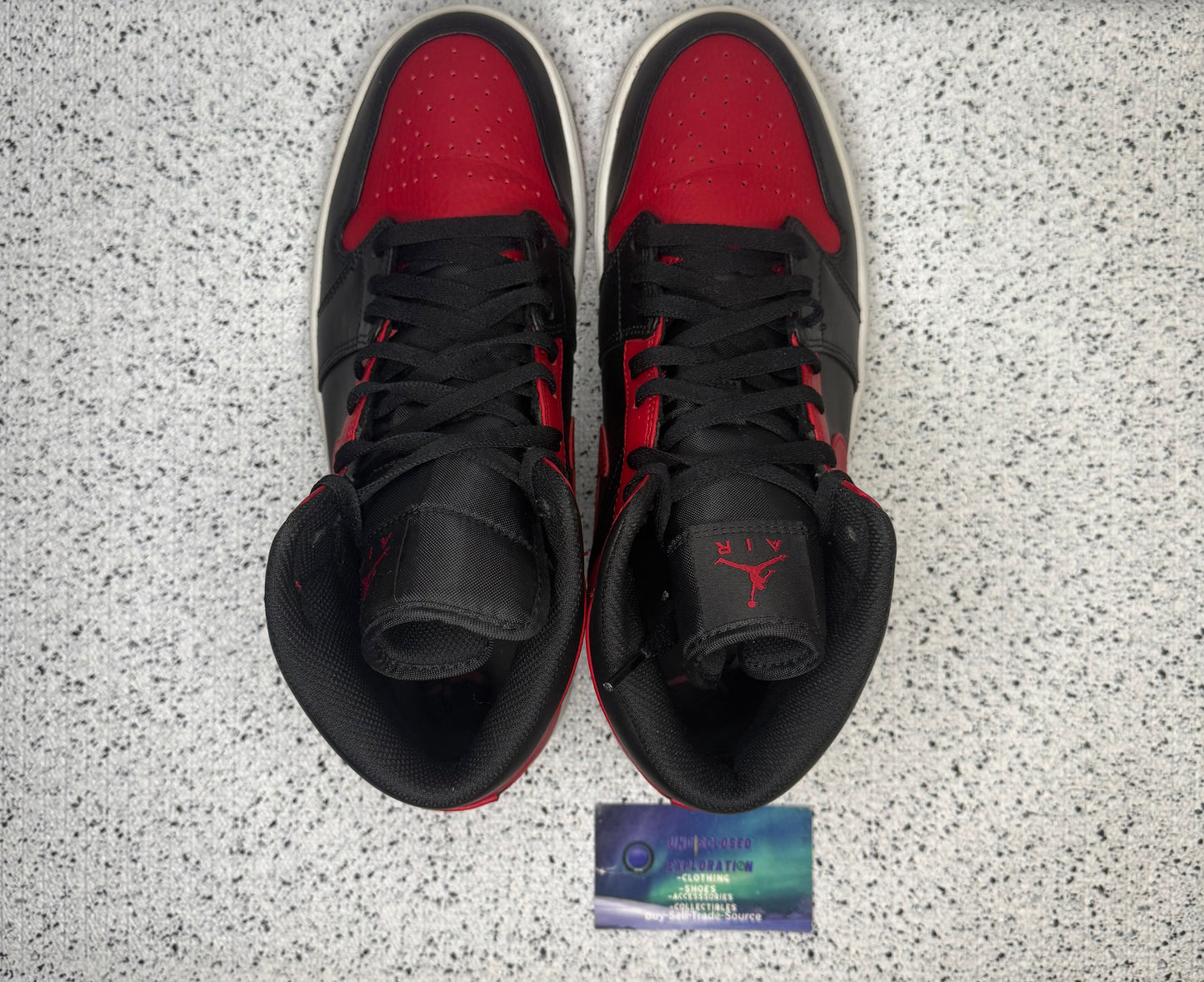 Jordan 1 Mid Banned 10.5 Men/12 Women “Preowned”