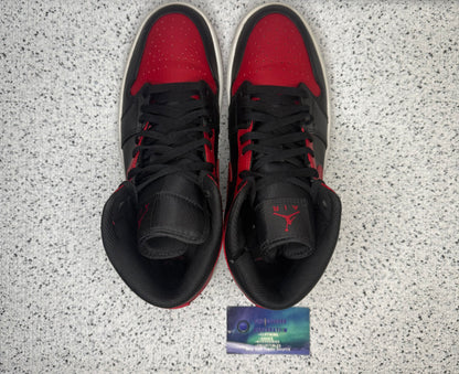 Jordan 1 Mid Banned 10.5 Men/12 Women “Preowned”