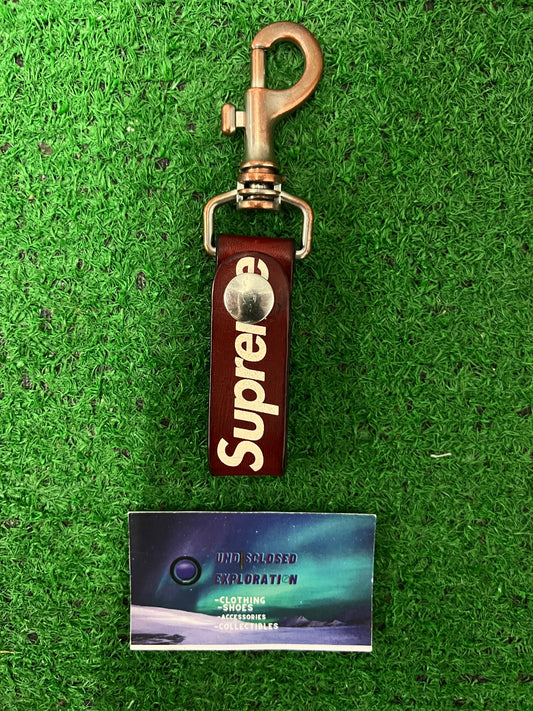 Supreme red leather keyloop