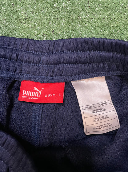 Puma navy & white youth shorts