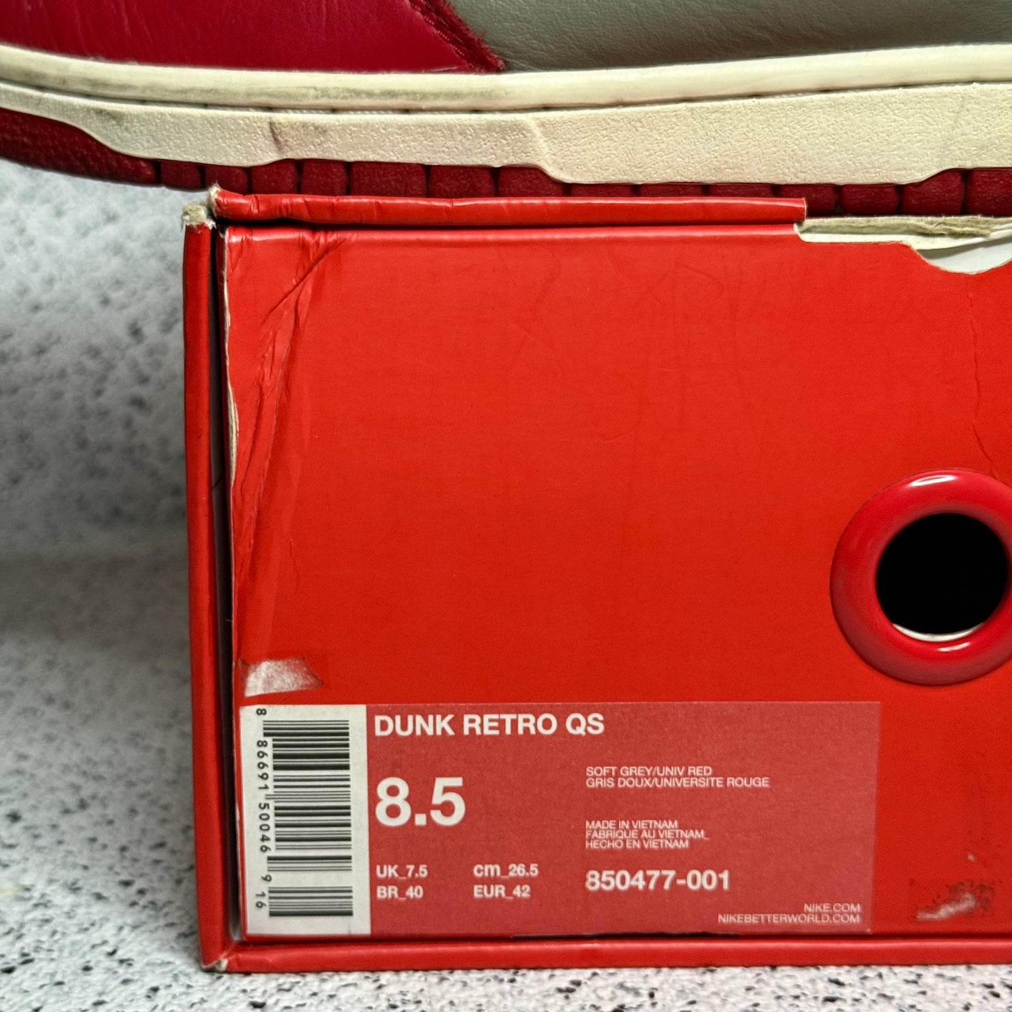 Nike Dunk High UNLV 8.5 Men/10 Women “Preowned”