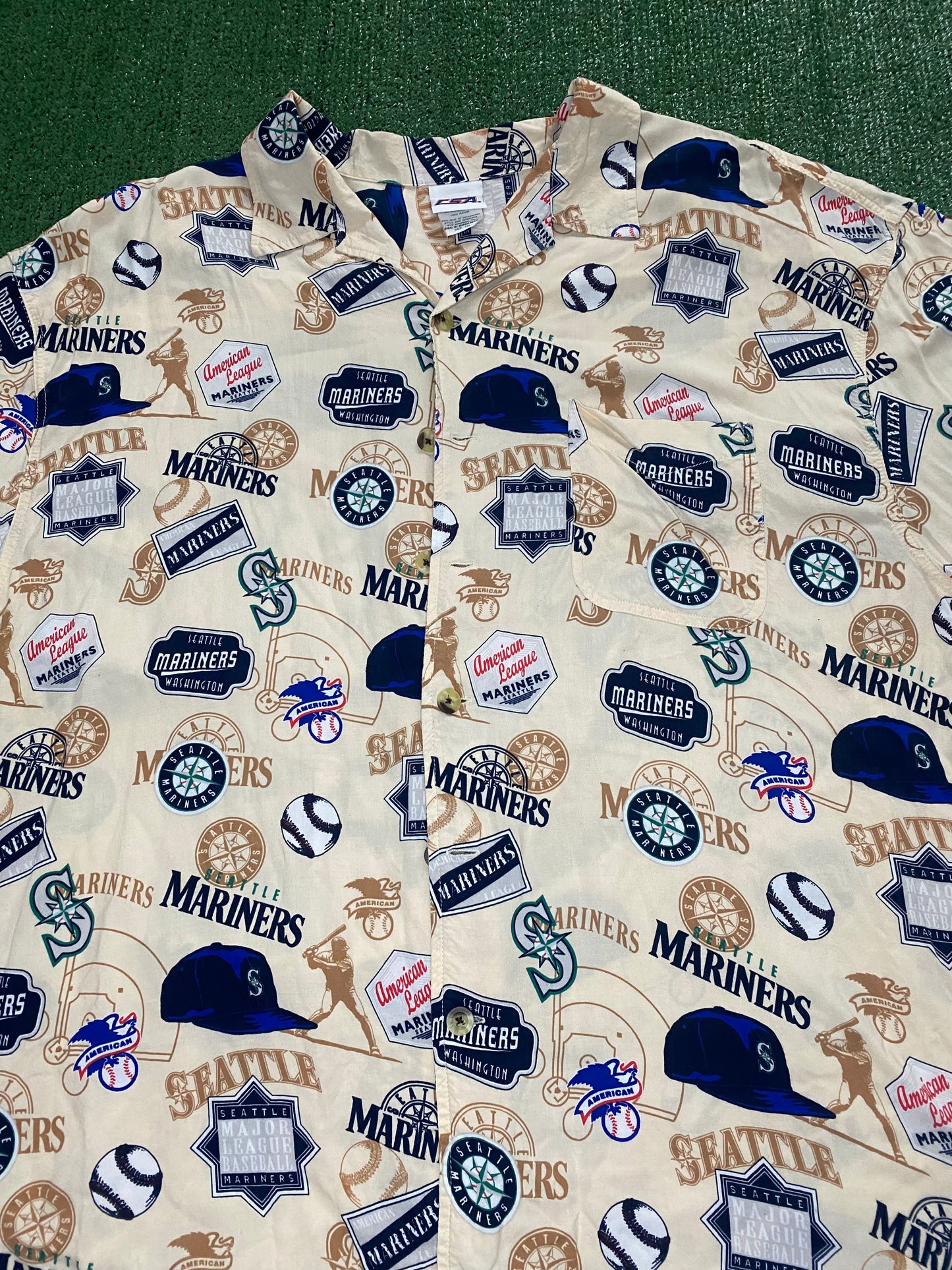 Vintage Seattle mariners Hawaiian button up