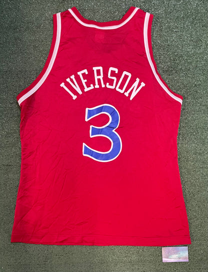Vintage 1990s Philadelphia 76ers Sixers Allen Iverson champion NBA jersey