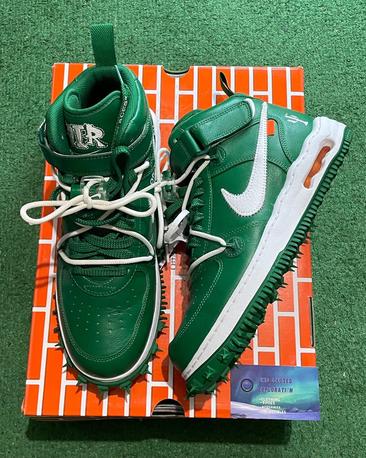 Off-white x Nike Air Force 1 mid pine green size 10.5men/12women