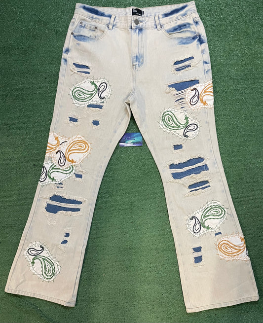 Eptm patchwork paisley denim