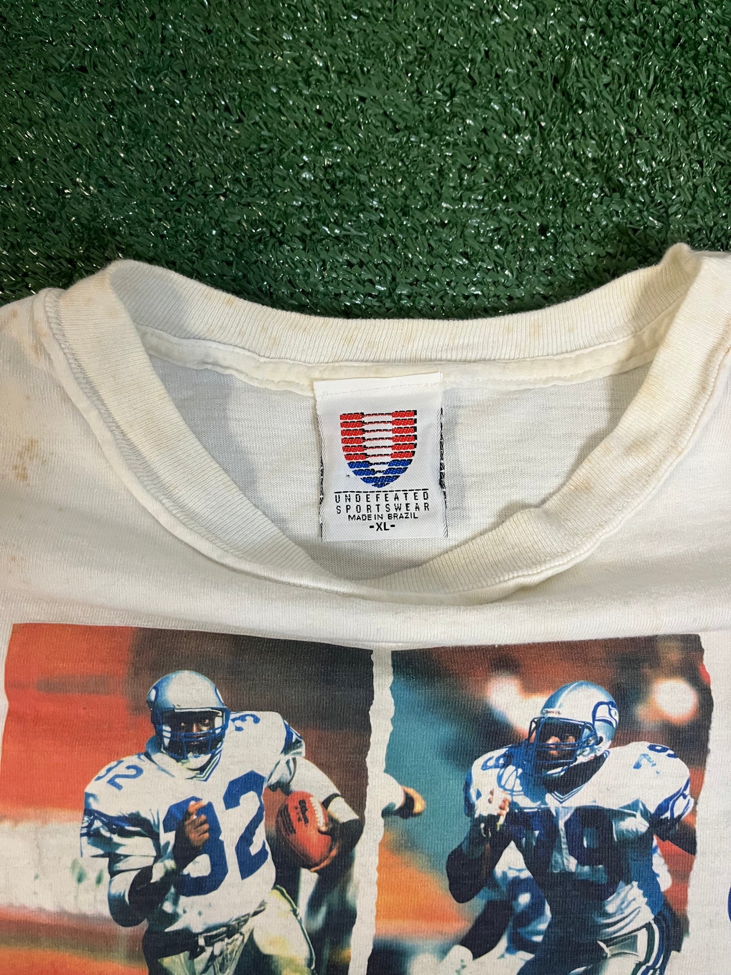 Vintage 1990 Seattle Seahawks collage tee