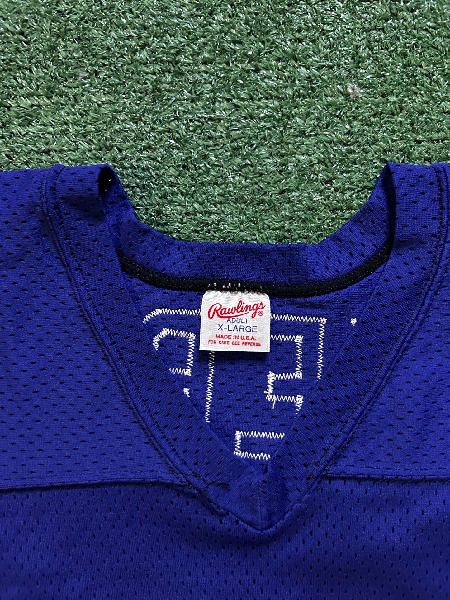 Vintage 1980s Rawlings blue and white football jersey