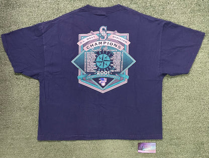 Vintage 2000s Seattle Mariners west division champions tee