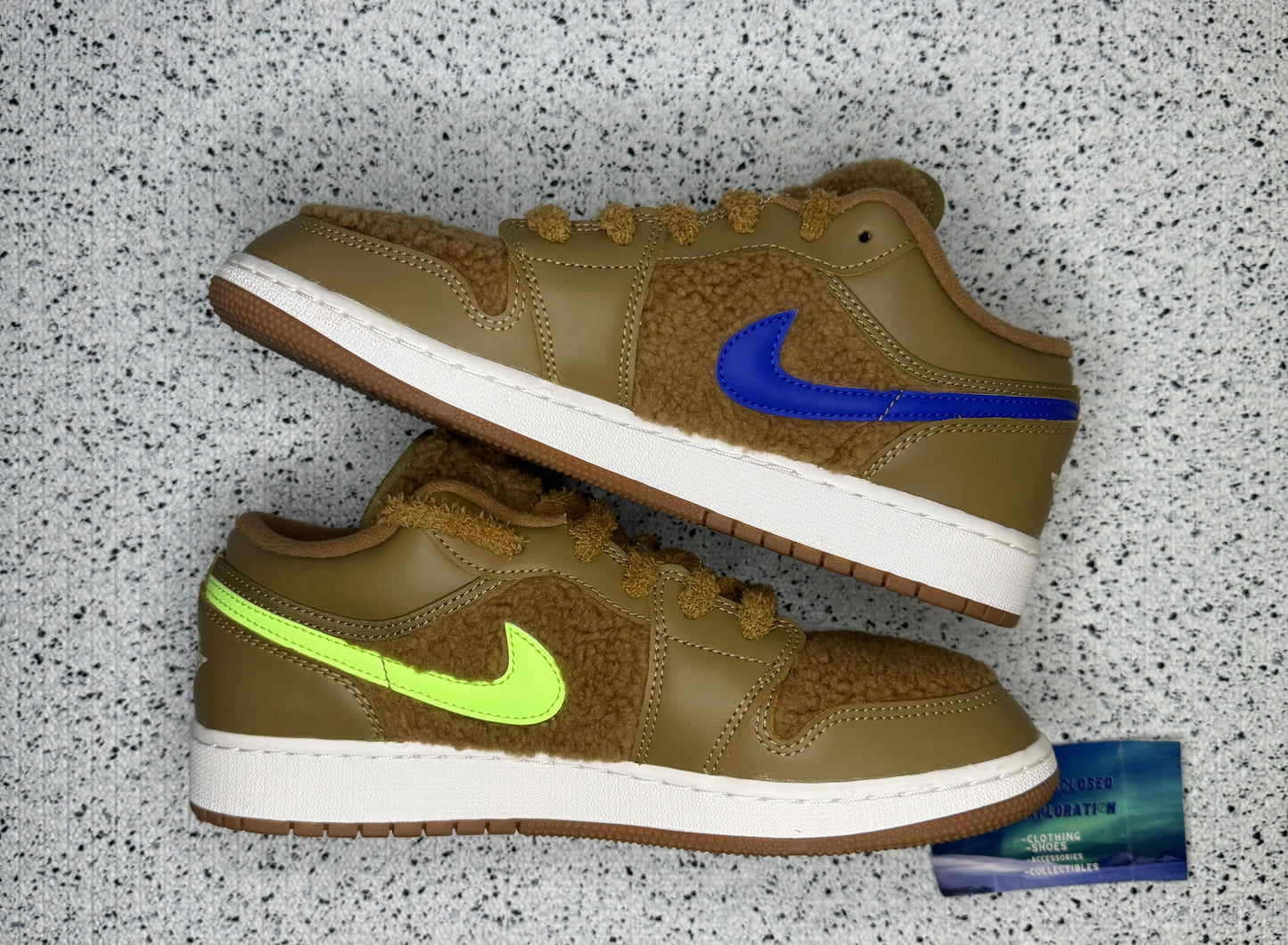 Jordan 1 Low Teddy Bear 7 Youth/8.5 Women “Preowned”
