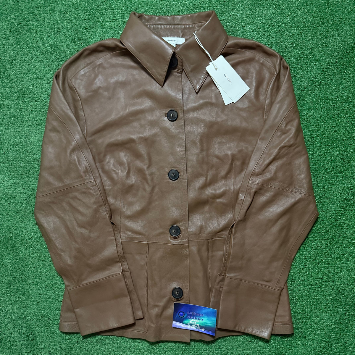 Vince Lamb Leather Shirt Jacket