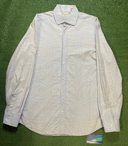 Burberry light blue tonal check pattern shirt