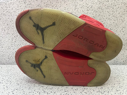Jordan 5 Red Suede 10 Men/11.5 Women “Preowned”