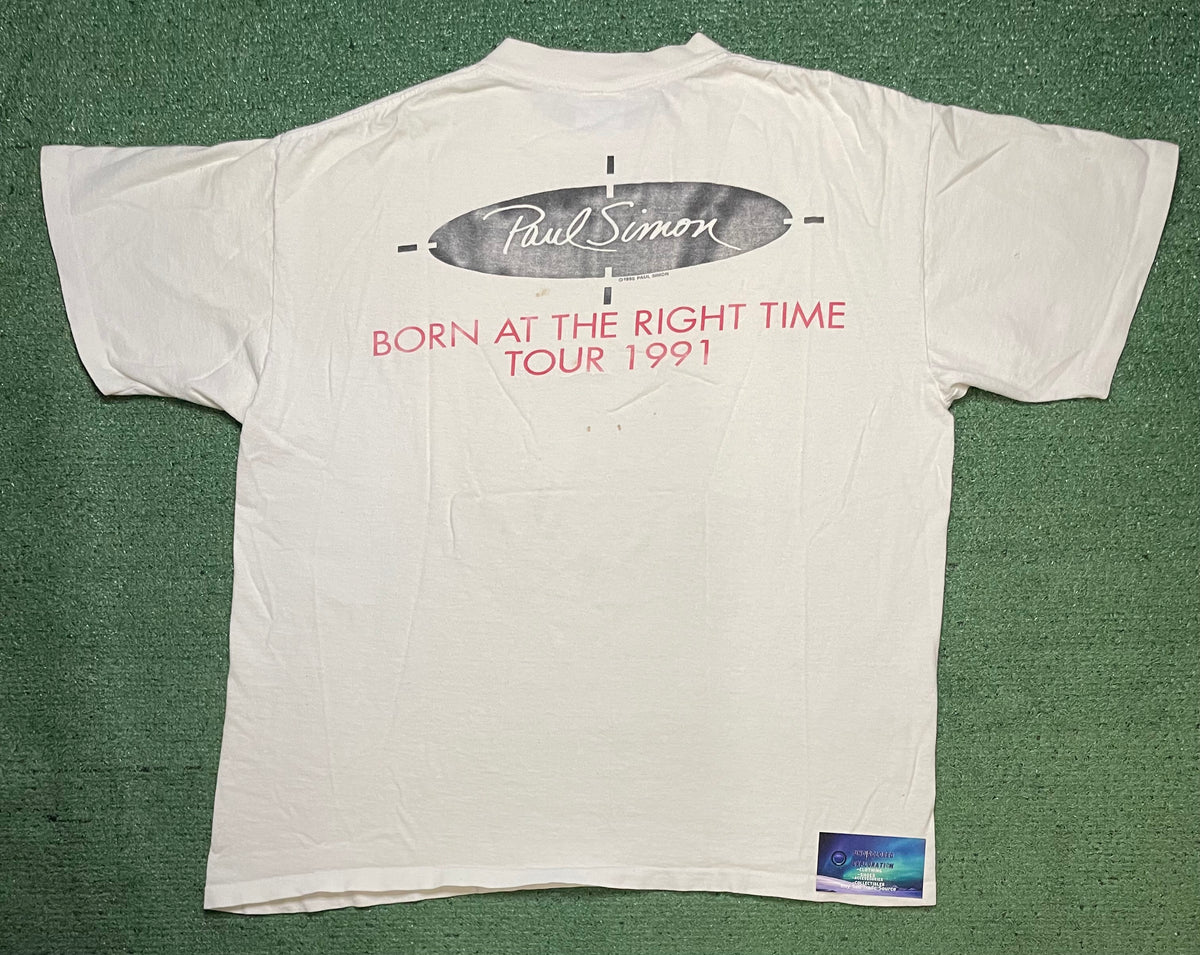 Vintage 1990s Paul Simon born at the right time tour tee