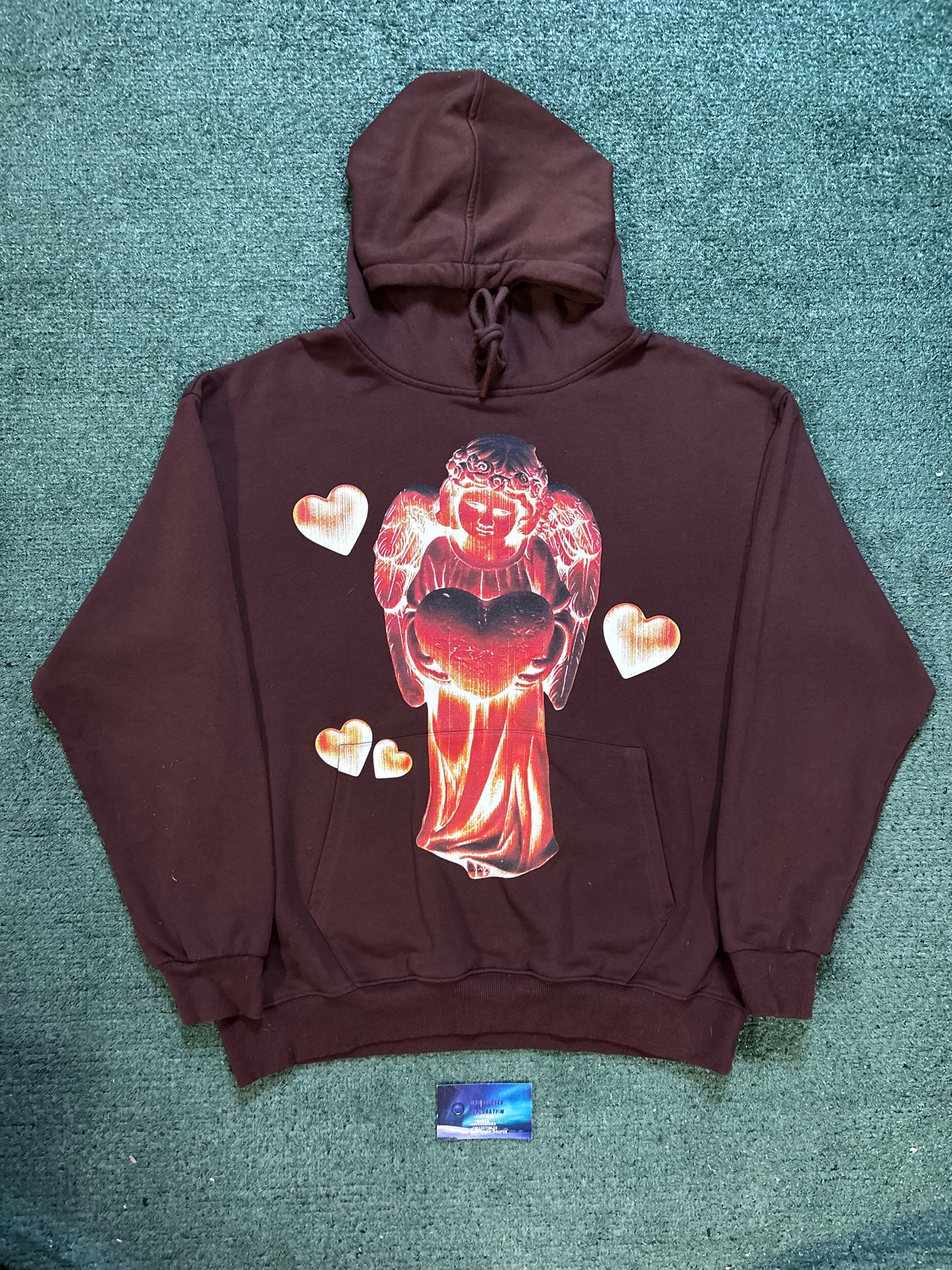 Out of love love me while I’m here brown hoodie