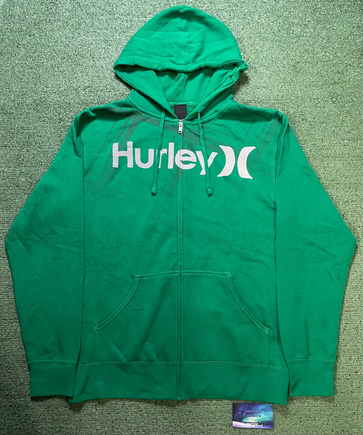 Hurley full zip green hoodie
