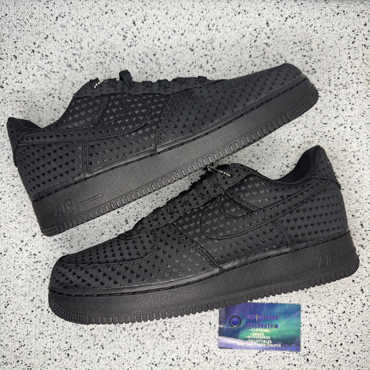 Nike Air Force 1 Valentines Day Triple Black